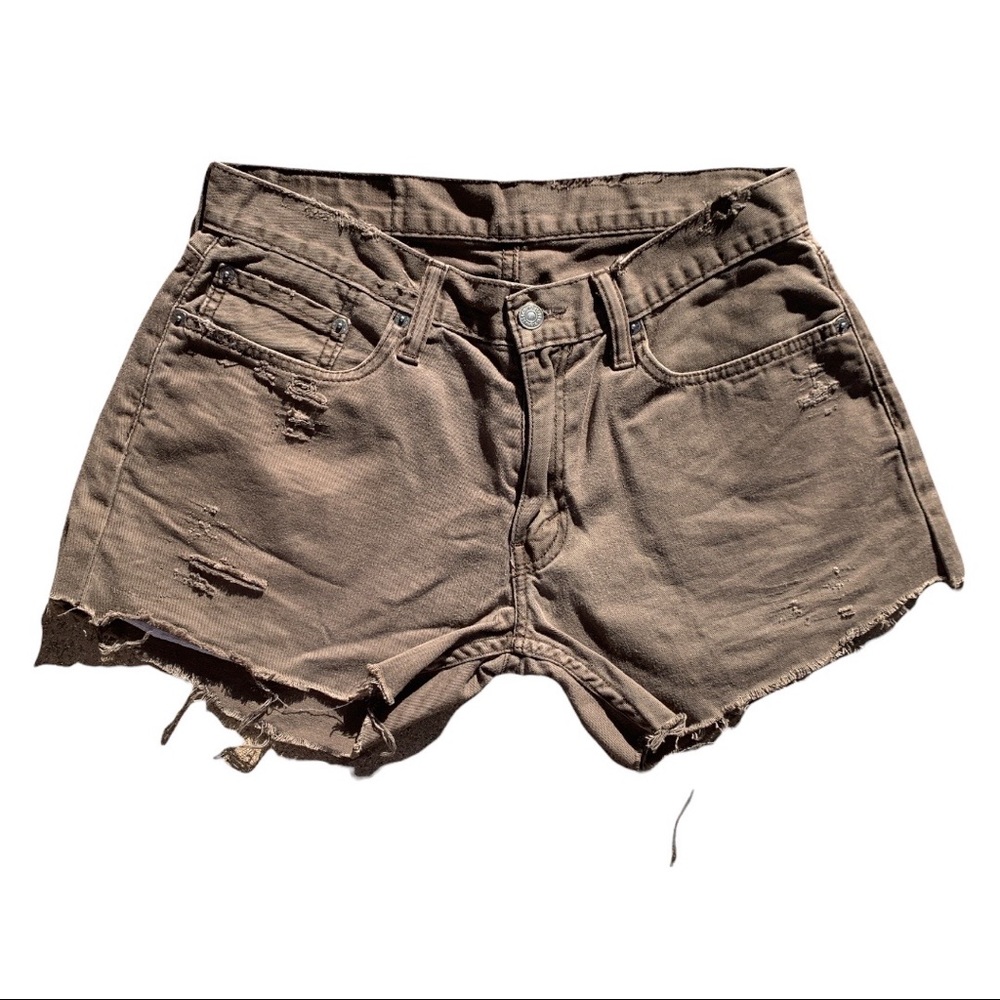 LEVI’S 514 Women’s Distressed Frayed Raw Hem Cutoff Denim Jean Shorts - SZ 32